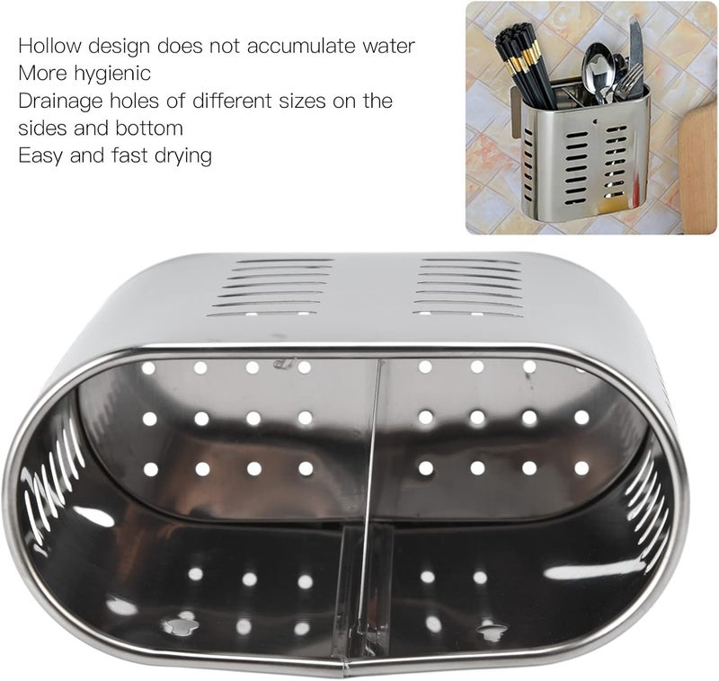 Fdit Household Wall Mount Utensil Drying Racks,Cooking Utensil Holder Flatware Hanging Organizer Drying Racks with Hollow Design for Spoons Knives Forks Chopsticks - Image 3
